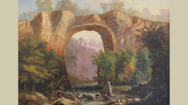 William Thompson Russell Smith (Scottish-American, 1812–1896), Untitled (Natural Bridge), c. 1844. Oil on canvas. Collection of the Longwood Center for Visual Arts, American Art Collection, Gift of Arthur J. Phelan, Jr., 1979.02.